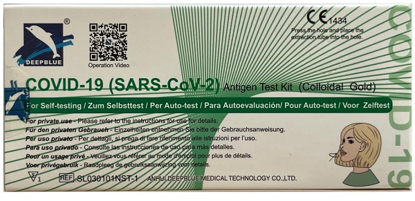 TEST ANTIGENICO RAPIDO COVID-19 DEEPBLUE AUTODIAGNOSTICO RILEVAZIONE QUALITIVA ANTIGENI SARS-COV-2 IN TAMPONI NASALI 1 PEZZO - Farmacia di Regoledo Srl